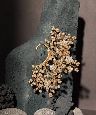 Lavinia peach ear cuff 2