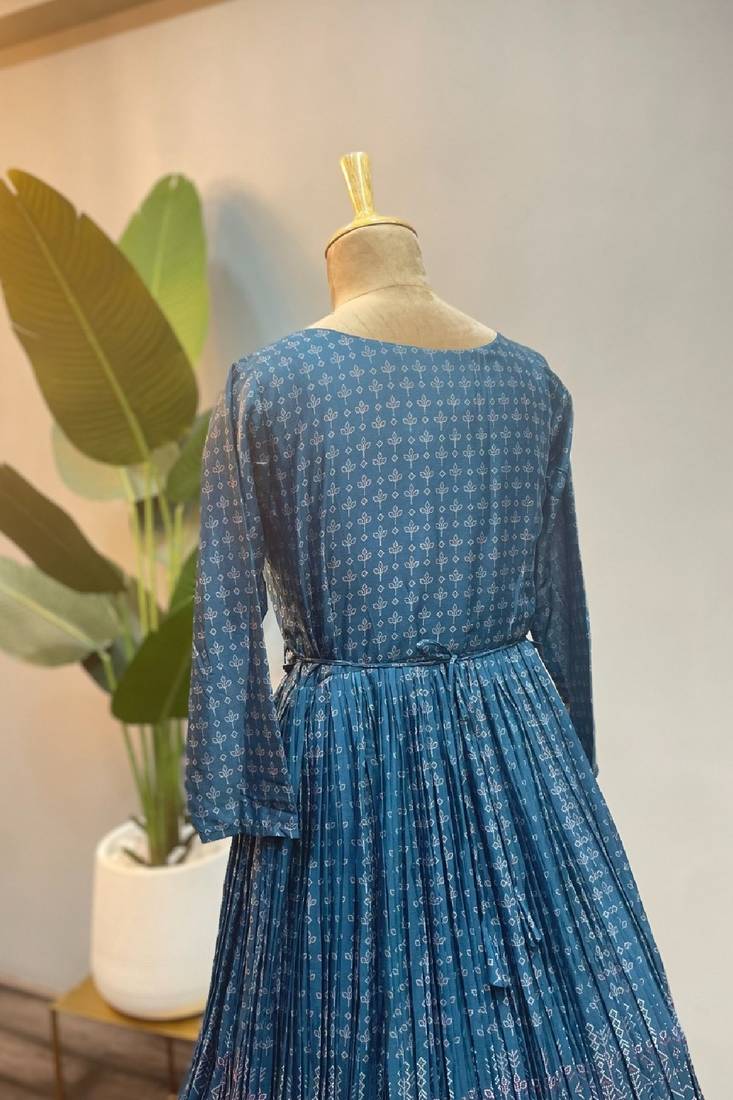 BK Peacock Blue Crush Dress - Bullionknot - 4161195