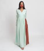 Tea green bemberg modal silk angrakha