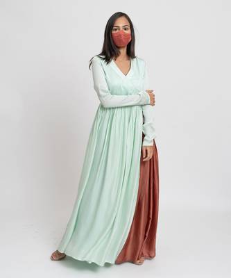 Tea green bemberg modal silk angrakha 3