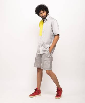 Grey & neon colorblocked shirt 3