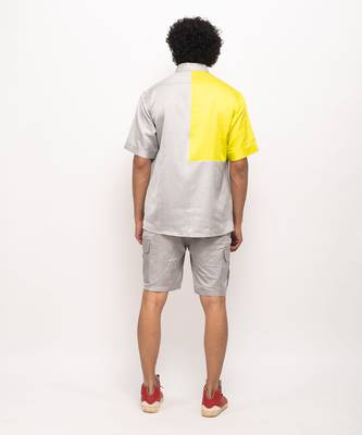 Grey & neon colorblocked shirt 5