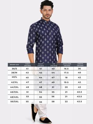 Encino  mens cotton printed kurta top - angad collection 5