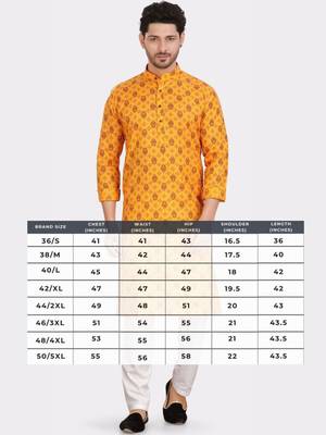Encino  mens cotton printed kurta top - angad collection 5