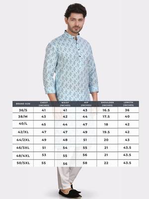 Encino  mens cotton printed kurta top - angad collection 5
