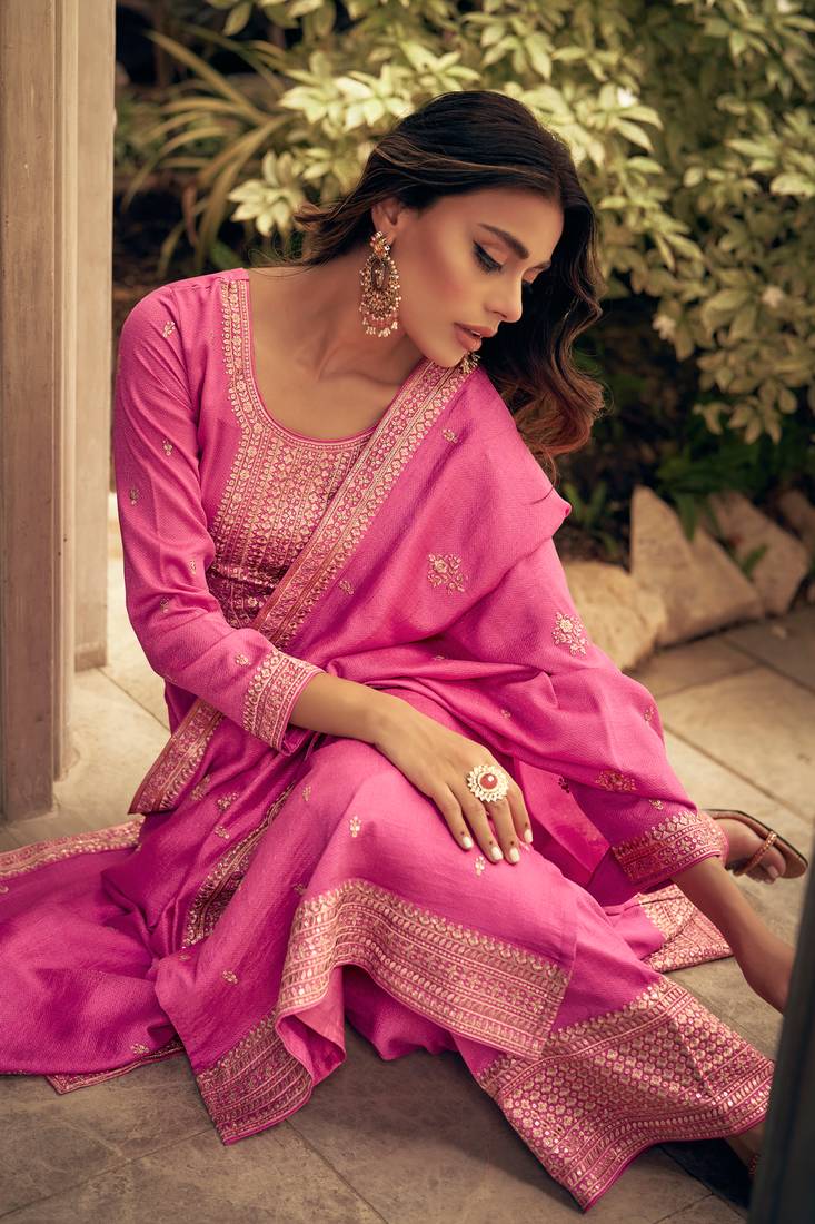 myntra cotton dress material Salwar Kameez Myntra Ladies Dress Material Embroidered Myntra Dress  Material Cotton Pink Myntra Cotton Dress