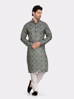 Encino  mens cotton printed kurta top - indeevar collection 1