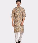 Encino  mens cotton printed kurta top - indeevar collection