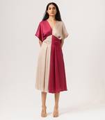 Wine & ecru square dress