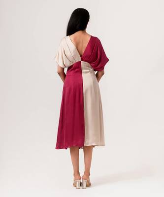 Wine & ecru square dress 4
