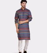 Encino  mens cotton printed kurta top - indeevar collection