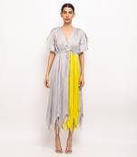 Grey & neon angrakha dress