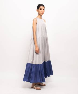 Grey & blue halter neck dress 3