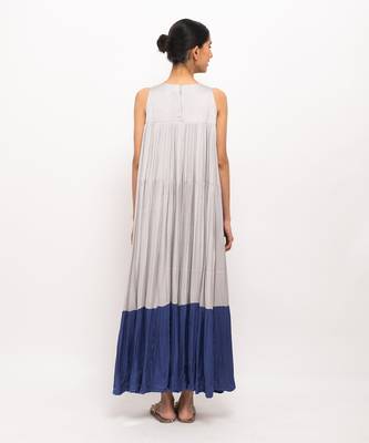 Grey & blue halter neck dress 4