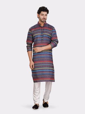 Encino  mens cotton printed kurta top - indeevar collection 1