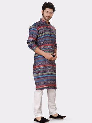 Encino  mens cotton printed kurta top - indeevar collection 3