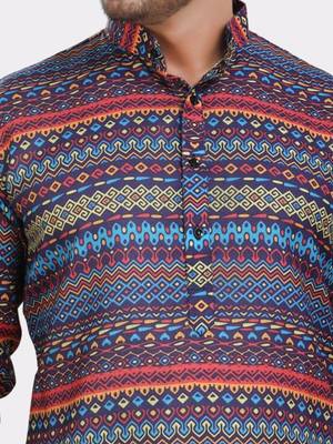 Encino  mens cotton printed kurta top - indeevar collection 4