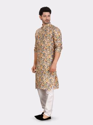 Encino mens cotton printed kurta top - indeevar collection 3