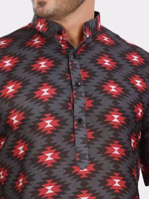 Encino  mens cotton printed kurta top - indeevar collection 4