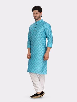 Encino  mens silk printed kurta top - jashn collection 3