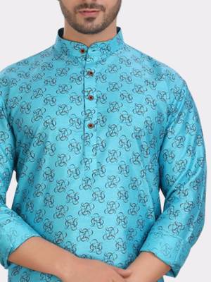 Encino  mens silk printed kurta top - jashn collection 4