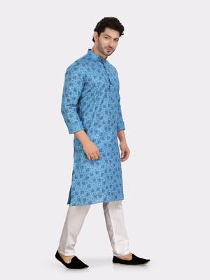 Encino  mens cotton printed kurta suit - angad collection 3