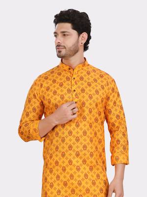 Encino  mens cotton printed kurta suit - angad collection 4