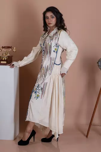 Offwhite Stay A While Peasant Jacket Dress