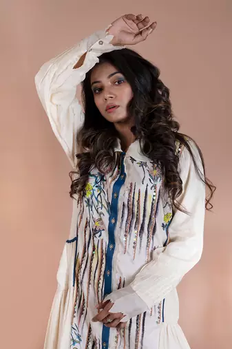 Offwhite Stay A While Peasant Jacket Dress