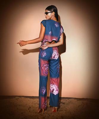 Teal Blue & Brown Moss Jumpsuit Jumpsuit 5