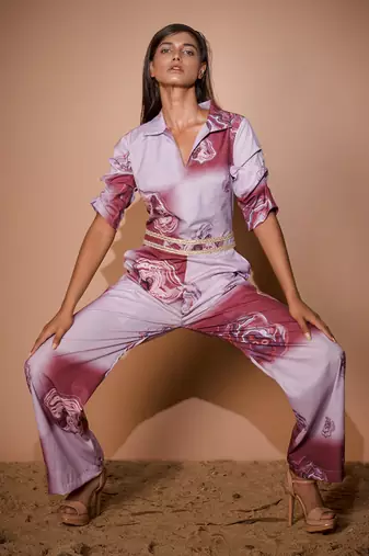 Lavender & Maroon Enhydro Jumpsuit Jumpsuit