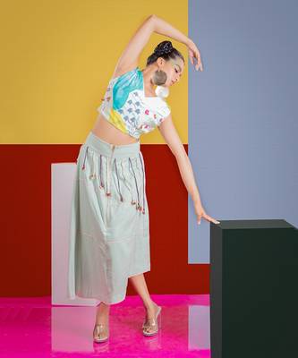 Mintgreen Spinet Top With Tambourine Skirt Skirt Set 2