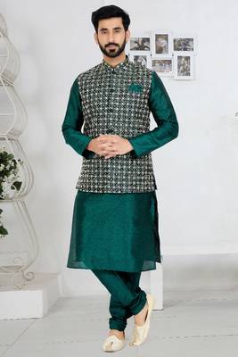 Exclusive Banarasi Dhupion Kurta Pajama with Jacket 1