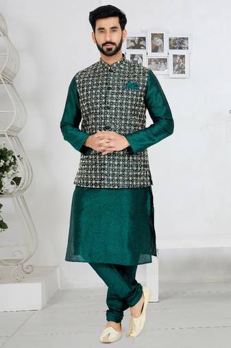 Exclusive Banarasi Dhupion Kurta Pajama with Jacket