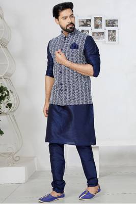 Exclusive Banarasi Dhupion Kurta Pajama with Jacket 2