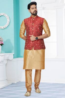 Exclusive Banarasi Dhupion Kurta Pajama with Jacket 1