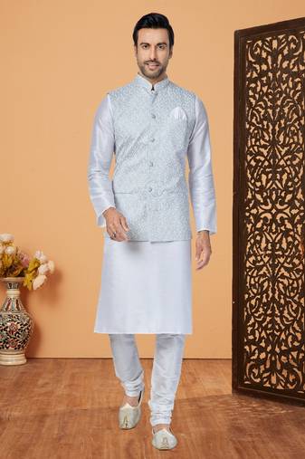 Exclusive Banarasi Dhupion Kurta Pajama with Jacket