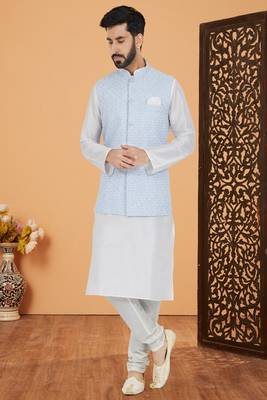 Exclusive Banarasi Dhupion Kurta Pajama with Jacket 1