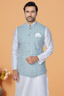 Exclusive Banarasi Dhupion Kurta Pajama with Jacket 2