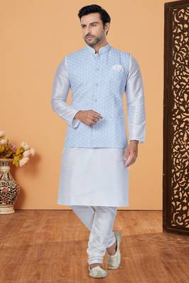 Exclusive Banarasi Dhupion Kurta Pajama with Jacket 1