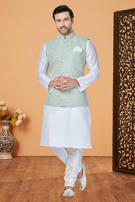 Exclusive Banarasi Dhupion Kurta Pajama with Jacket 1