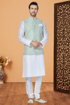 Exclusive Banarasi Dhupion Kurta Pajama with Jacket 2