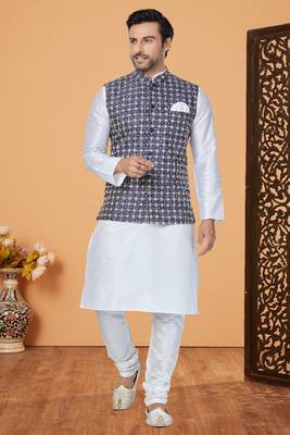 Exclusive Banarasi Dhupion Kurta Pajama with Jacket 1