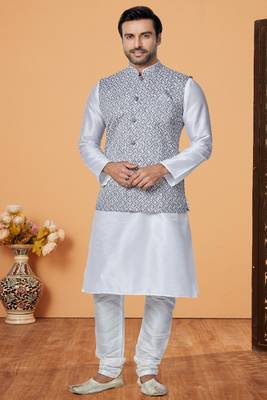 Exclusive Banarasi Dhupion Kurta Pajama with Jacket 1
