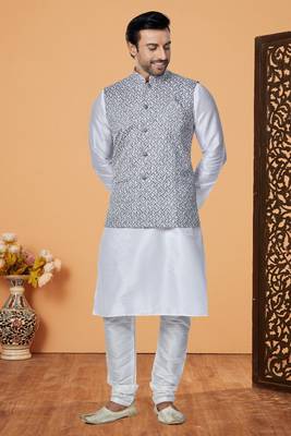 Exclusive Banarasi Dhupion Kurta Pajama with Jacket 2