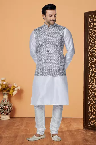 Exclusive Banarasi Dhupion Kurta Pajama with Jacket