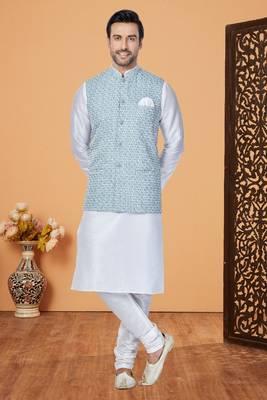 Exclusive Banarasi Dhupion Kurta Pajama with Jacket 1
