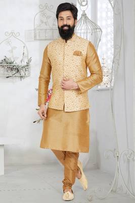 Exclusive Banarasi Dhupion Kurta Pajama with Jacket 1