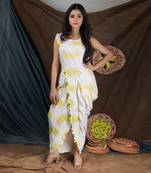 Ivory Pink Yym Asymme Drape  Dress