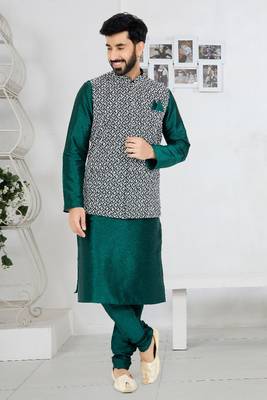 Exclusive Banarasi Dhupion Kurta Pajama with Jacket 1